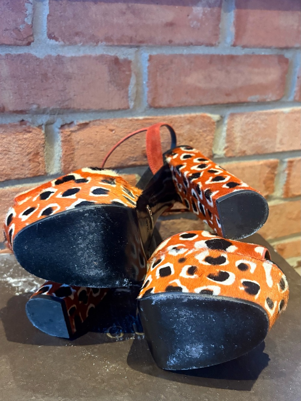 Gucci Multi Color Leopard Print Platform Sandals - Picture 3 of 5